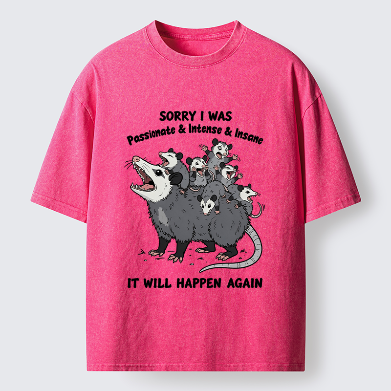 Tokyo-Tiger Crazy Opossum Crew Meme Washed T-Shirt