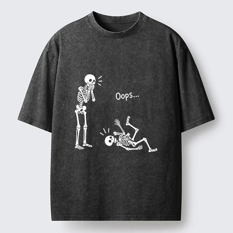 Tokyo‑Tiger Silly Skeleton Vibe Washed T‑Shirt Sale