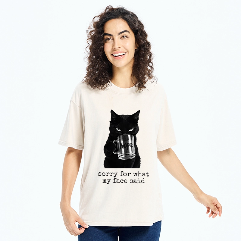 Tokyo‑Tiger Funny Sassy Cat Washed T‑Shirt
