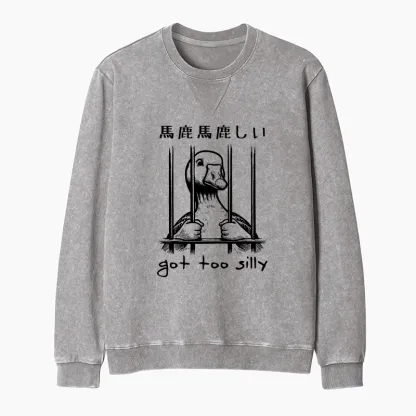 Tokyo-Tiger Got Too Silly Washed Terry Sweatshirt
