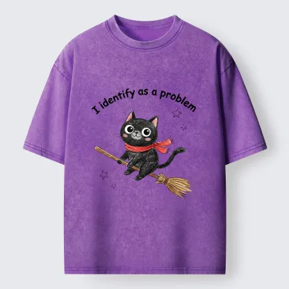 Tokyo-Tiger Funny Magic Cat Meme Washed T-Shirt