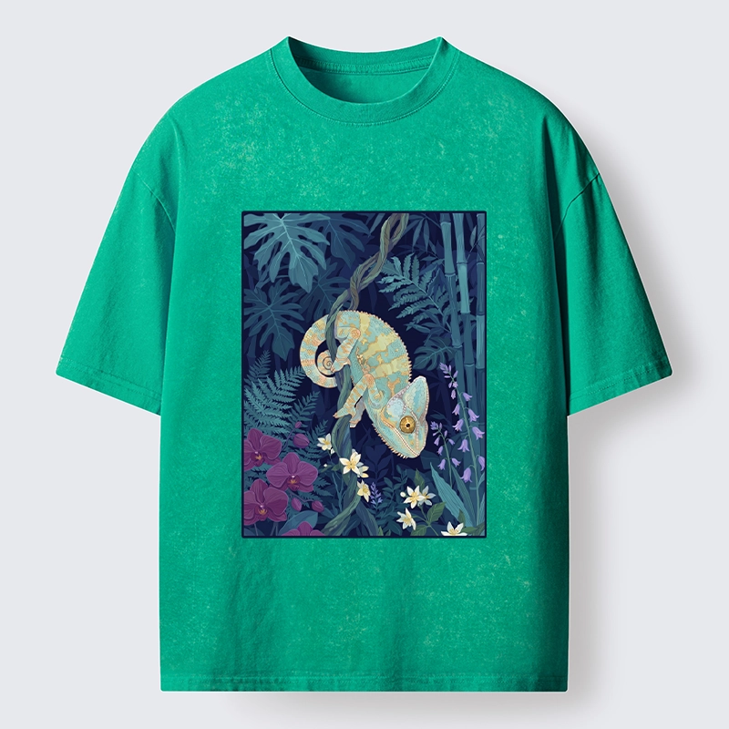 Tokyo-Tiger Jungle Chameleon Washed T-Shirt