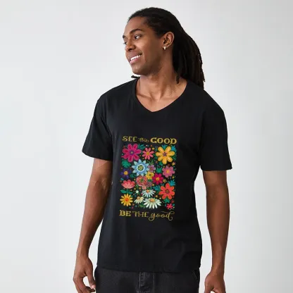 Tokyo-Tiger Flower：See The Good Be The Good V-Neck Classic T-Shirt