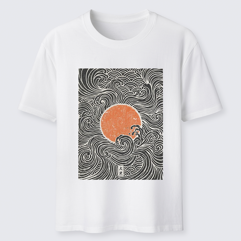 Tokyo-Tiger Ukiyo-e Sun And Waves Classic T-Shirt
