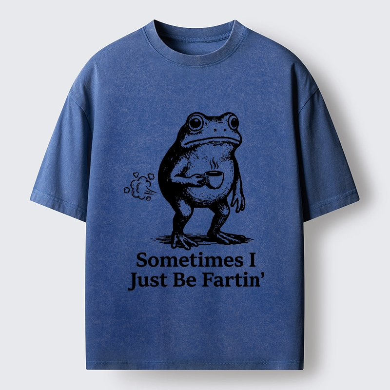 Tokyo-Tiger Farting Frog Funny meme Washed T-Shirt