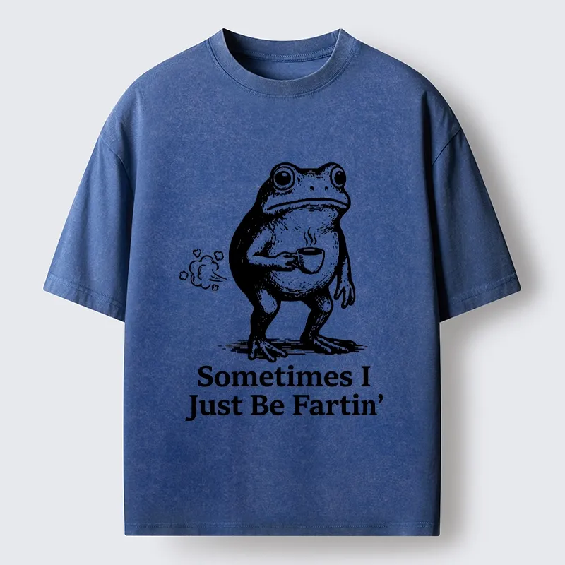 Tokyo-Tiger Farting Frog Funny meme Washed T-Shirt