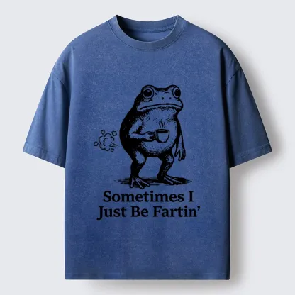 Tokyo-Tiger Farting Frog Funny meme Washed T-Shirt
