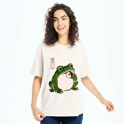 Tokyo-Tiger Sushi Time For The Hungry Frog Washed T-Shirt