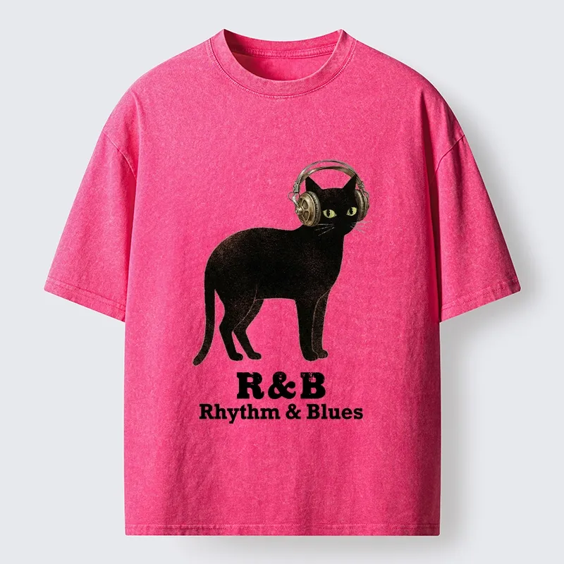 Tokyo‑Tiger Cat Headphone Groove Washed T-Shirt