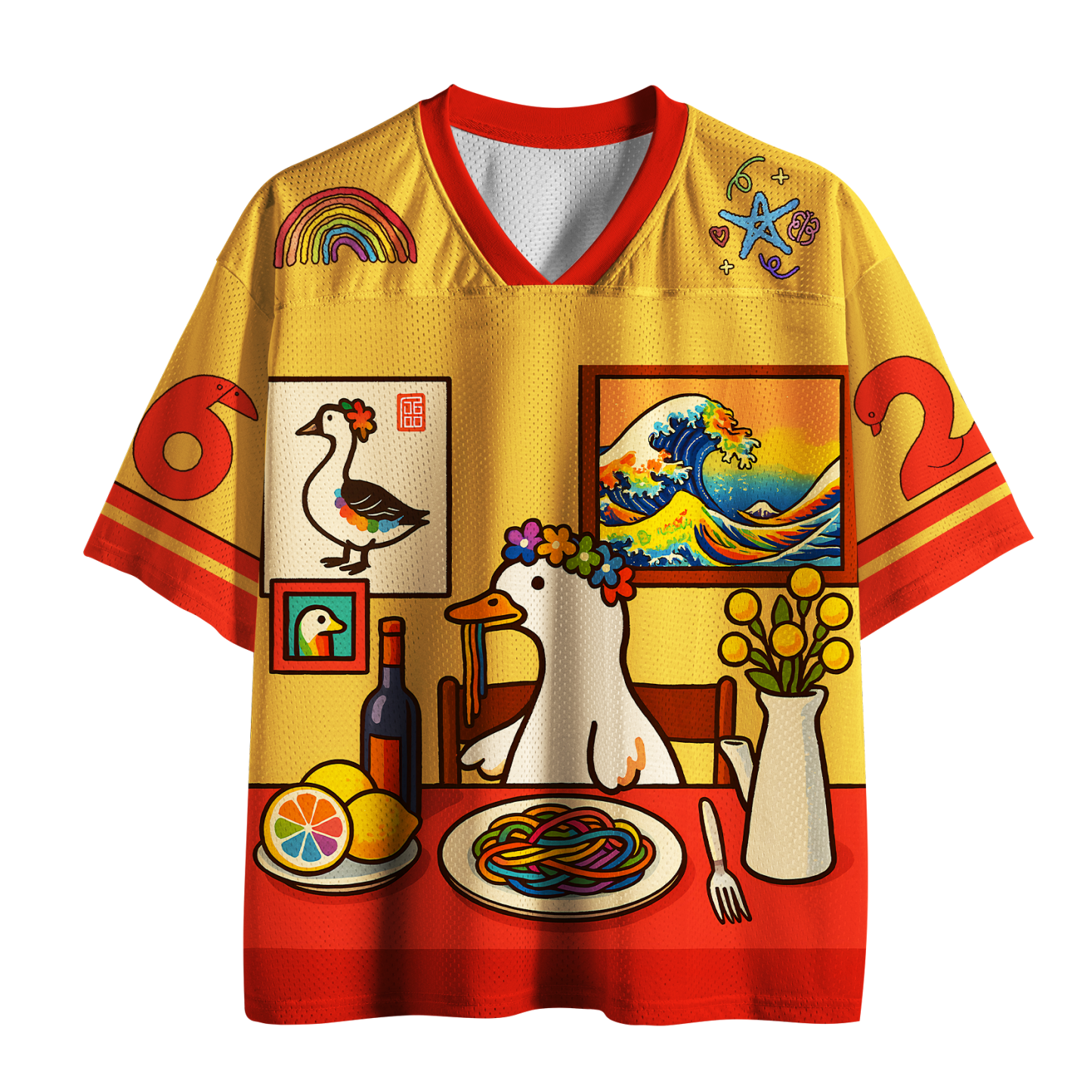 Tokyo-Tiger Rainbow Pasta Duck Mesh Jersey Sale