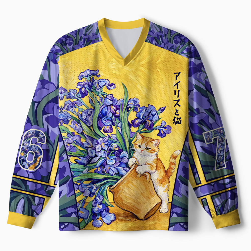 Tokyo-Tiger Iris Cat Paneled Long Sleeve Jersey
