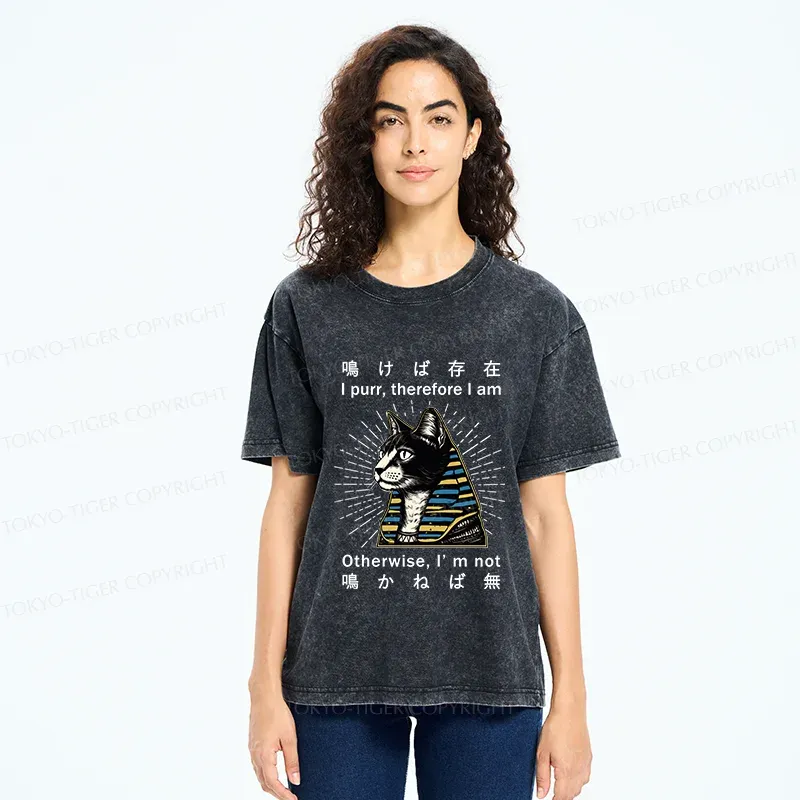 Tokyo-Tiger Cat Pharaoh Washed T-Shirt