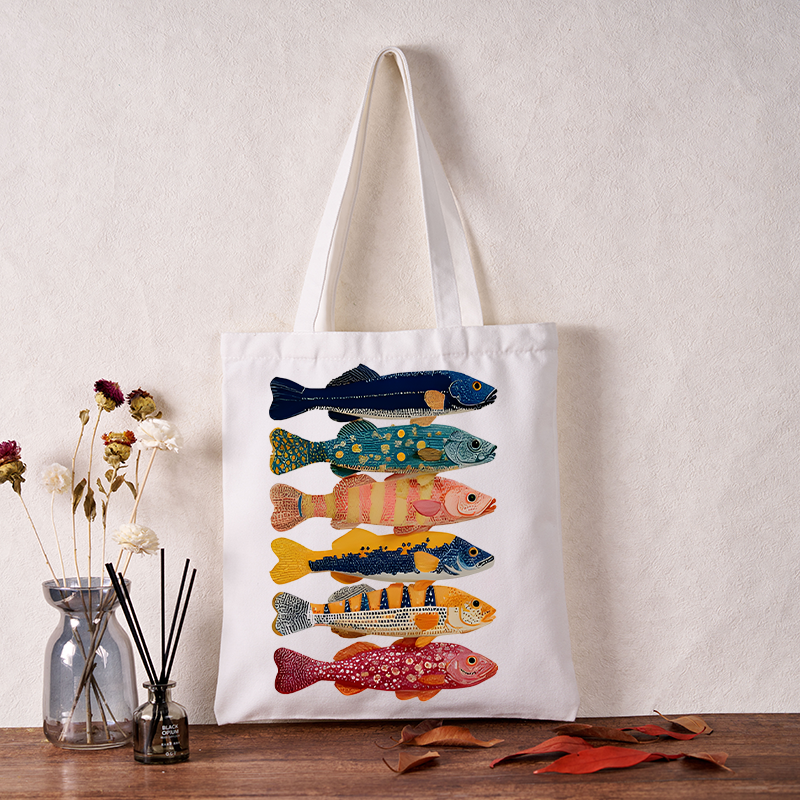 Tokyo-Tiger Colorful Fish Art Collection Tote Bag