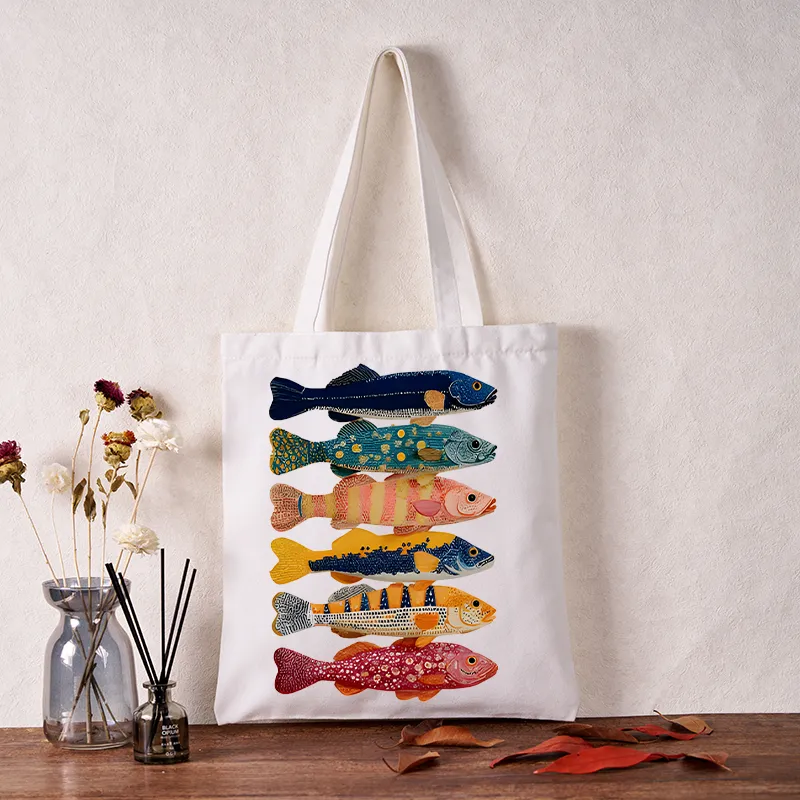 Tokyo-Tiger Colorful Fish Art Collection Tote Bag