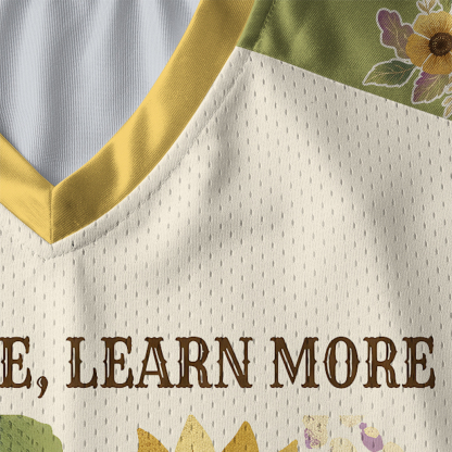 Tokyo-Tiger Vintage Sunflower Inspirational Quote Paneled Long Sleeve Jersey