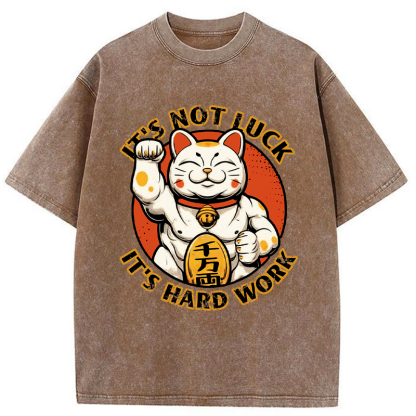 Tokyo-Tiger Maneki:Luck Is Earned Washed T-Shirt