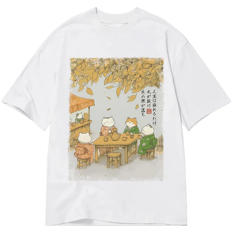 Tokyo-Tiger Cats Drinking Tea Under The Tree Classic T-Shirt