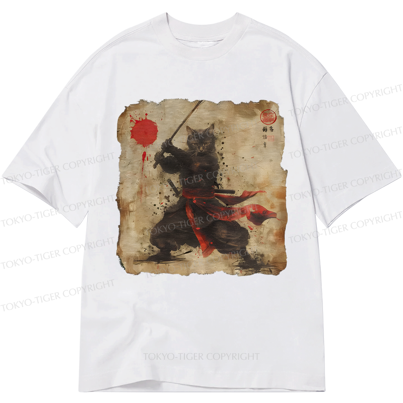 Tokyo-Tiger Retro Japanese Samurai Cat Classic T-Shirt