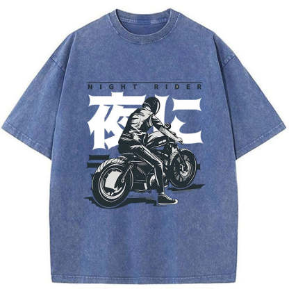 Tokyo-Tiger Motorcyclist Japanese Washed T-Shirt