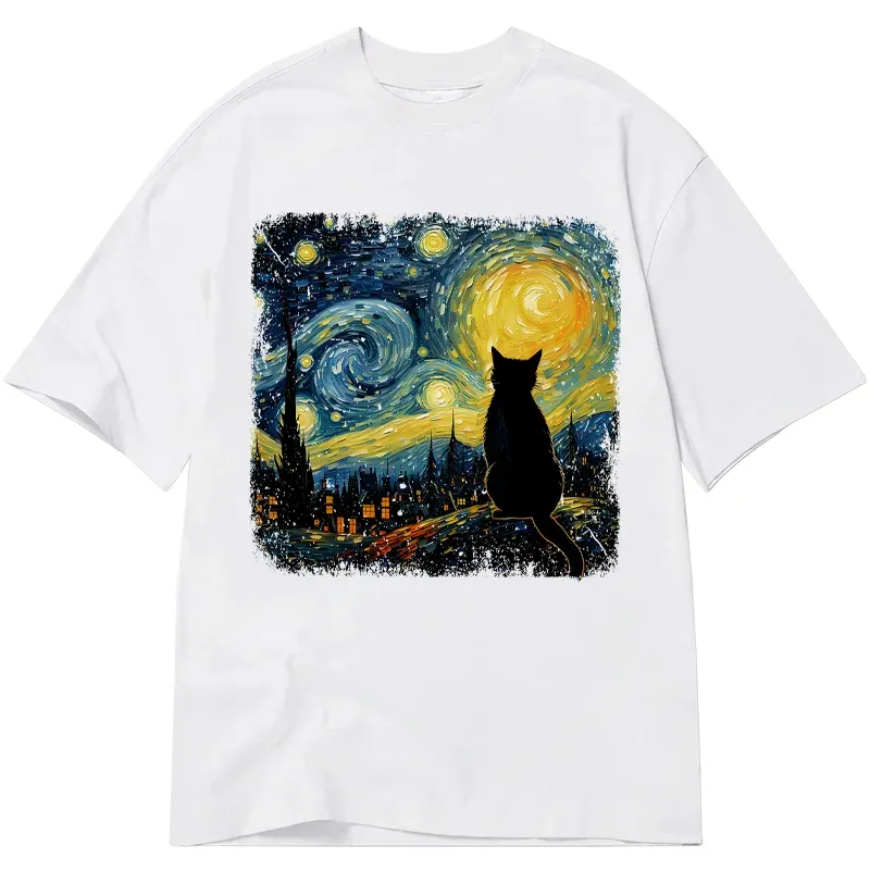 Tokyo-Tiger The Starry Night Cat Classic T-Shirt
