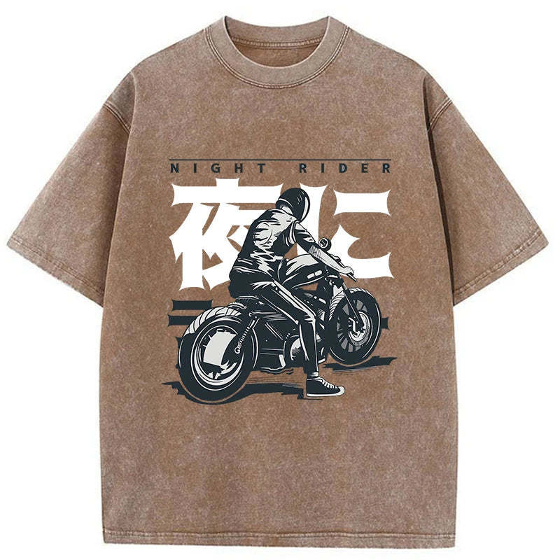 Tokyo-Tiger Motorcyclist Japanese Washed T-Shirt