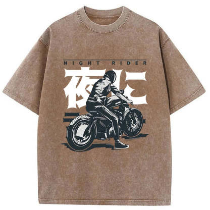 Tokyo-Tiger Motorcyclist Japanese Washed T-Shirt