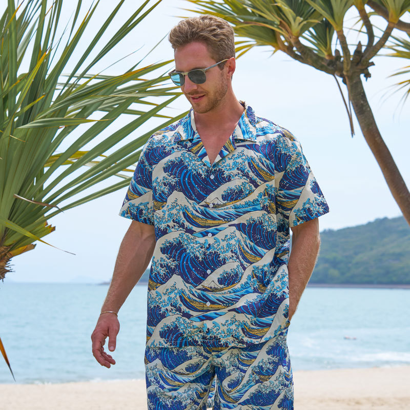 Tokyo-Tiger Japanese Great Wave Aloha Hawaiian Shirt