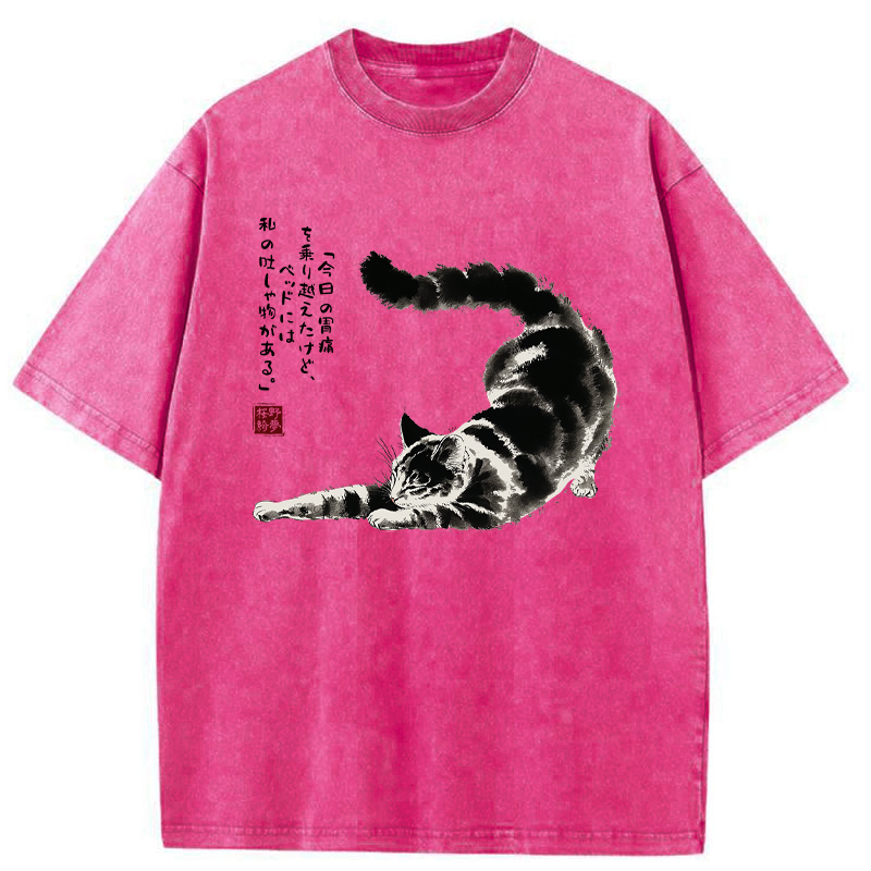 Tokyo-Tiger Vomit On My Bed, But I Survived Washed T-Shirt