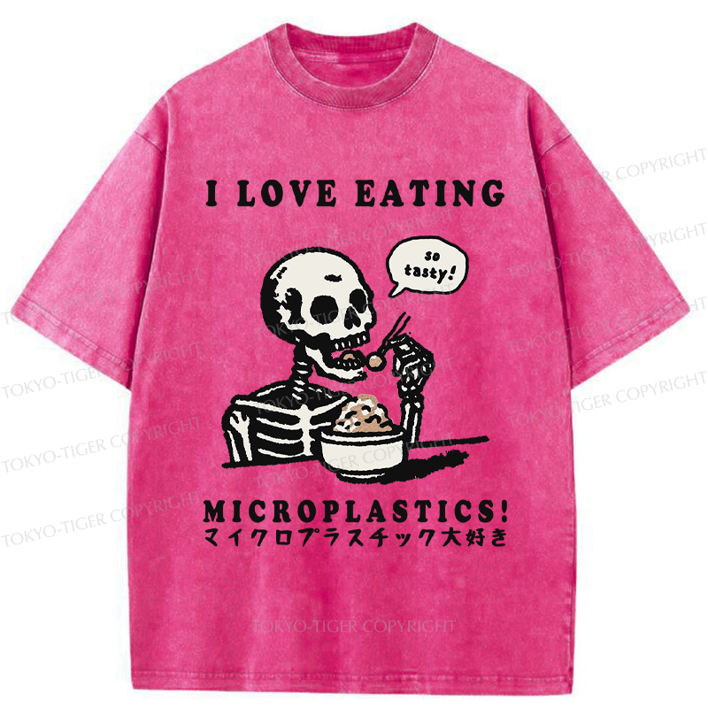 Tokyo-Tiger Funny Skeleton：Microplastic Crunch Washed T-Shirt