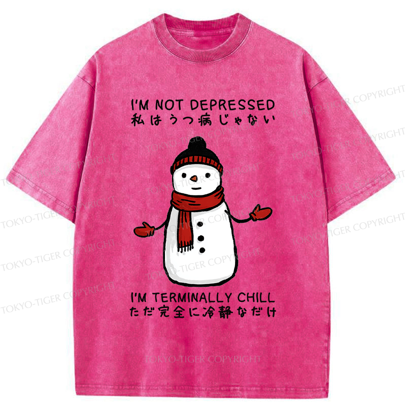 Tokyo-Tiger Ultimate Chill Snowman Zen Washed T-Shirt