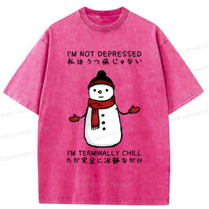 Tokyo-Tiger Ultimate Chill Snowman Zen Washed T-Shirt