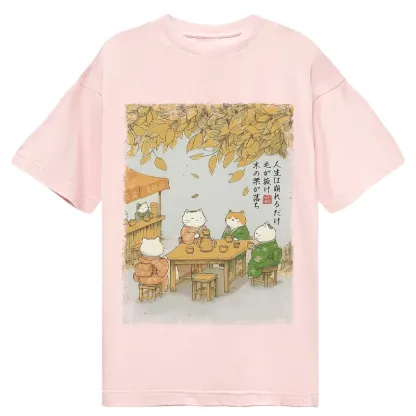 Tokyo-Tiger Cats Drinking Tea Under The Tree Classic T-Shirt
