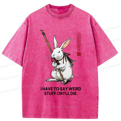 Tokyo-Tiger Rabbit Gotta Say Weird Stuff Or Die Washed T-Shirt