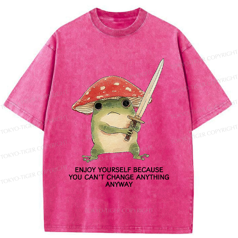 Tokyo-Tiger Frog Samurai: Can’t Change It Anyway Washed T-Shirt