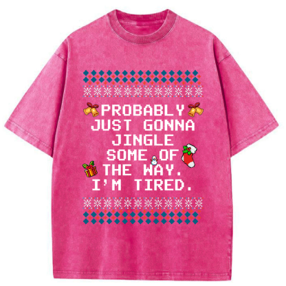 Tokyo-Tiger Too Tired to Fully Jingle Washed T-Shirt