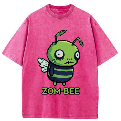 Tokyo-Tiger Funny Zom-Bee Washed T-Shirt