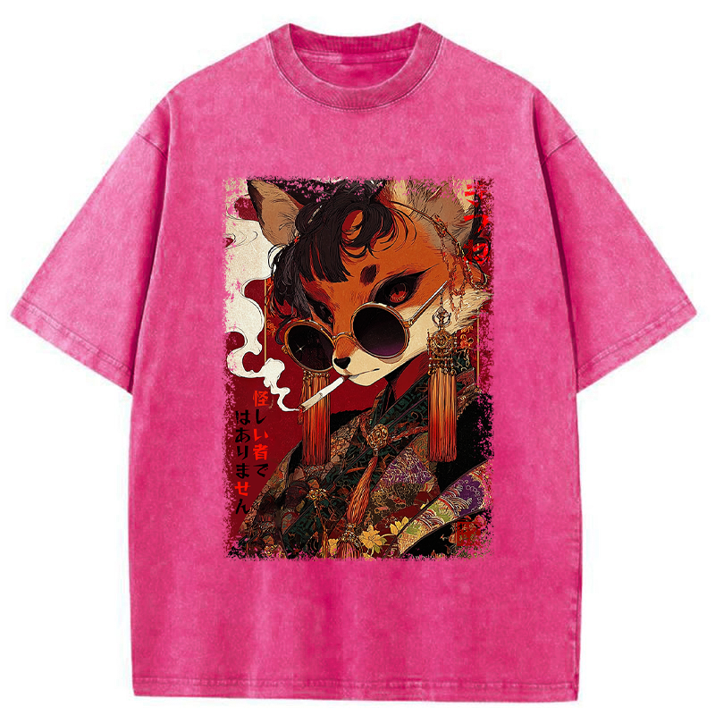 Tokyo-Tiger Not a Suspicious Fox Washed T-Shirt