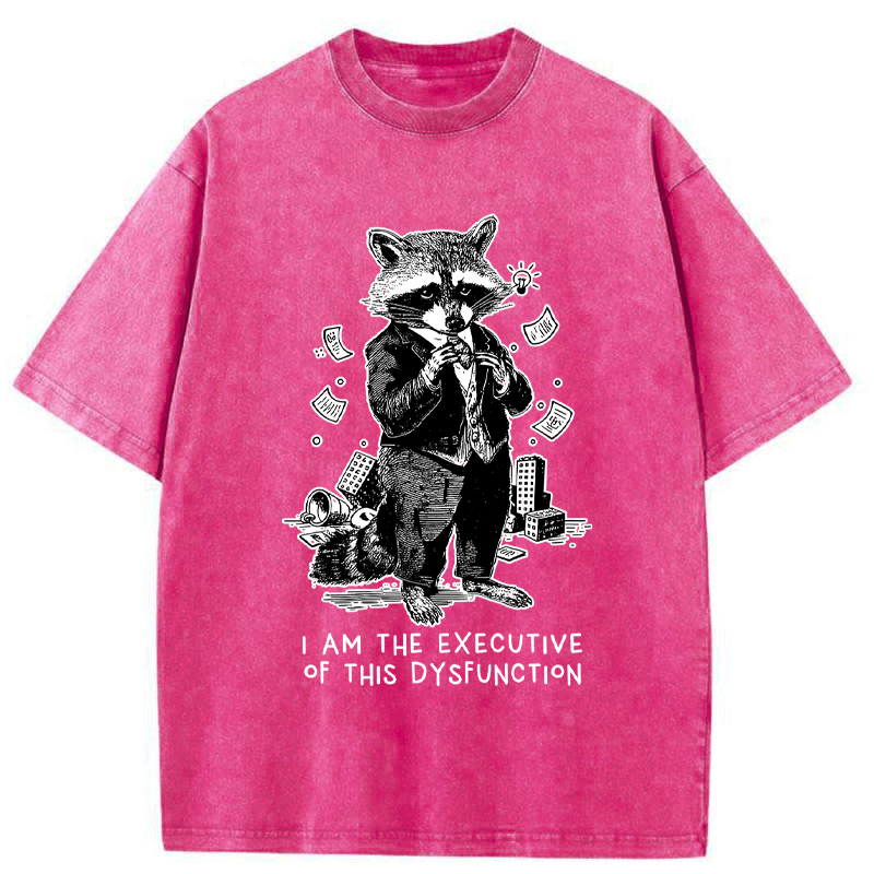 Tokyo-Tiger Funny Raccoon:CEO of Chaos Washed T-Shirt