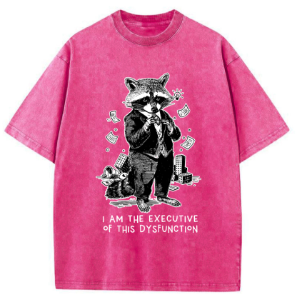 Tokyo-Tiger Funny Raccoon:CEO of Chaos Washed T-Shirt