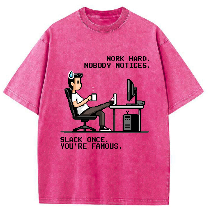 Tokyo-Tiger Hard Work, Who Cares? Washed T-Shirt