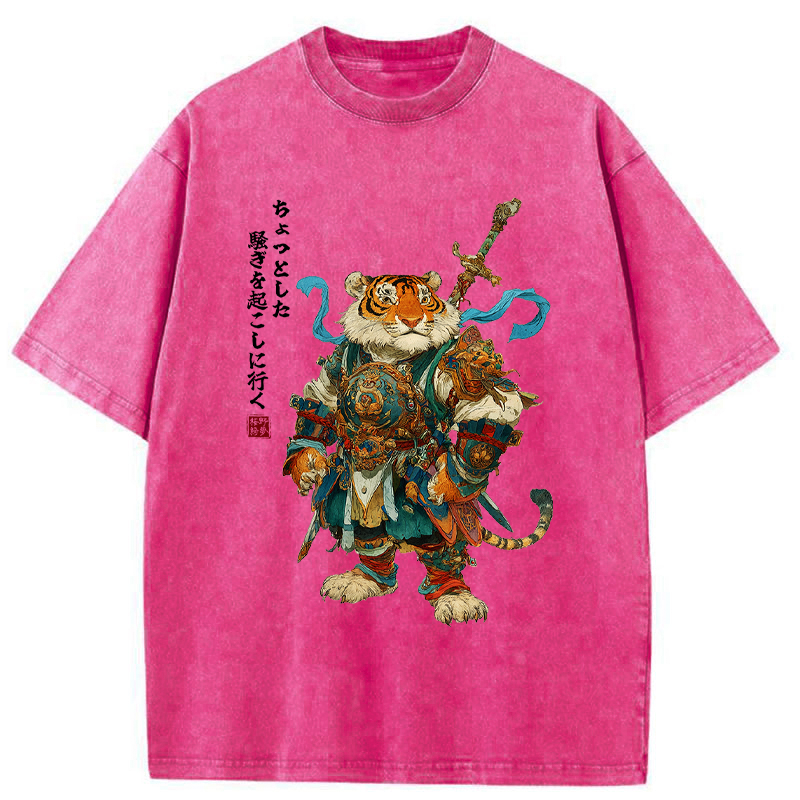 Tokyo-Tiger Off to stir up some trouble Washed T-Shirt