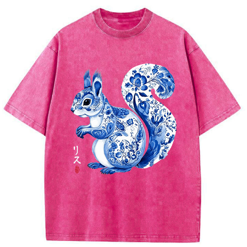 Tokyo-Tiger Porcelain Squirrel Washed T-Shirt