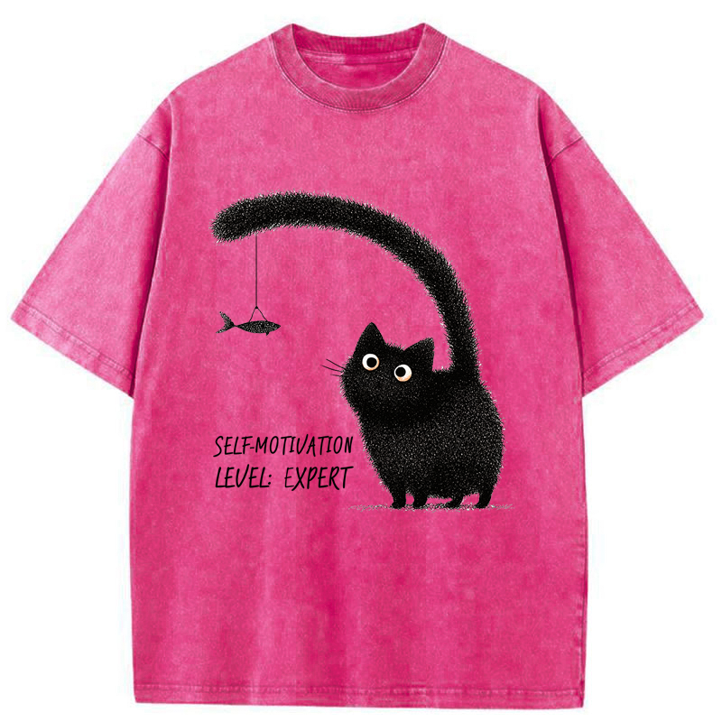 Tokyo-Tiger Purrfect Motivation Washed T-Shirt