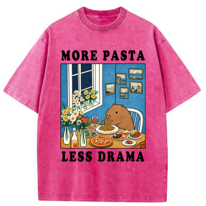 Tokyo-Tiger Capybara：More Pasta, Less Drama Washed T-Shirt
