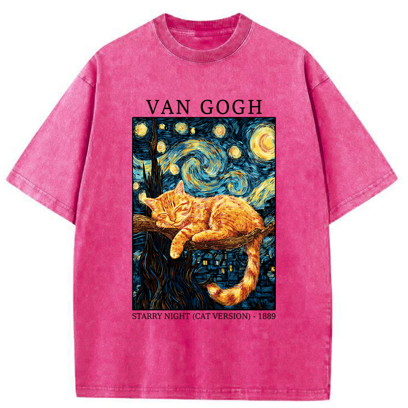 Tokyo-Tiger Starry Cat Dreams Washed T-Shirt