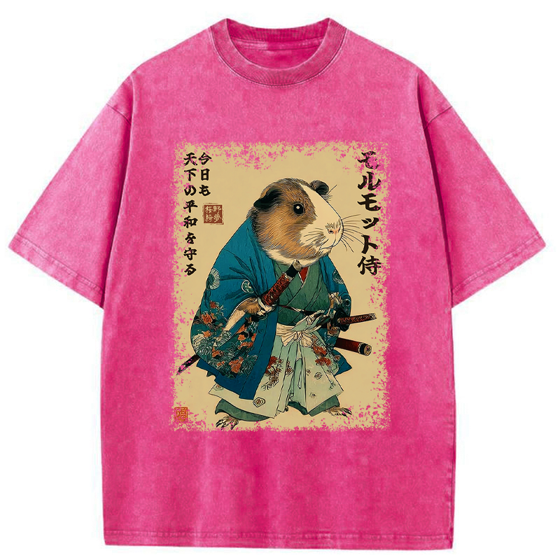 Tokyo-Tiger Peacekeeper Guinea Samurai Washed T-Shirt