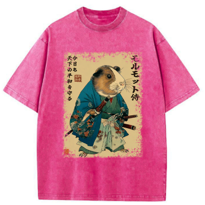 Tokyo-Tiger Peacekeeper Guinea Samurai Washed T-Shirt