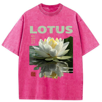Tokyo-Tiger Zen Lotus Poster Washed T-Shirt