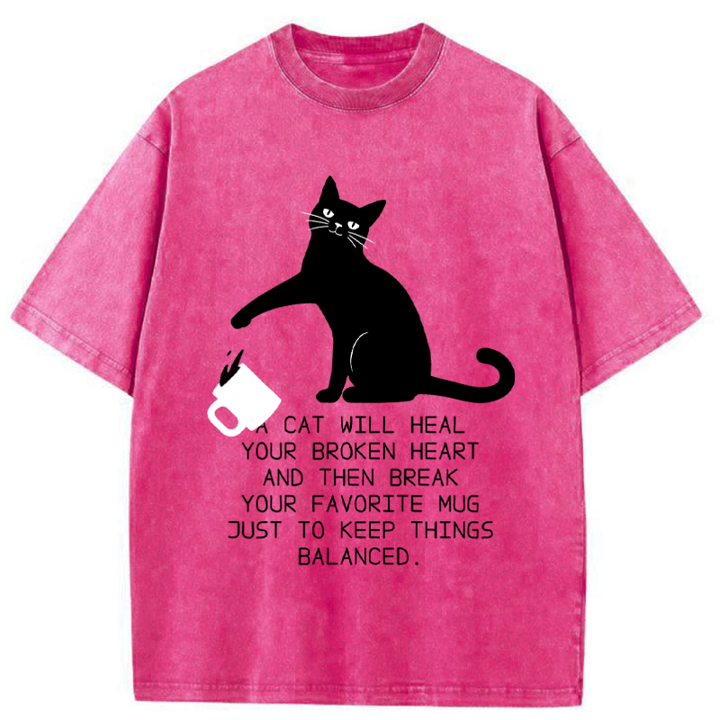 Tokyo-Tiger Feline Philosophy of Balanced Chaos Washed T-Shirt