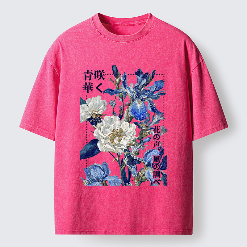 Tokyo-Tiger Harmony of Bloom and Breeze Washed T-Shirt